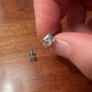 Square cut Rhinestone Stud Earrings